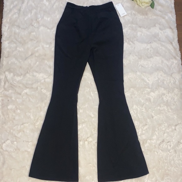 TOBI BLACK FLARE DRESS PANTS WITH ZIPPER SMALL NEW - Picture 2 of 4